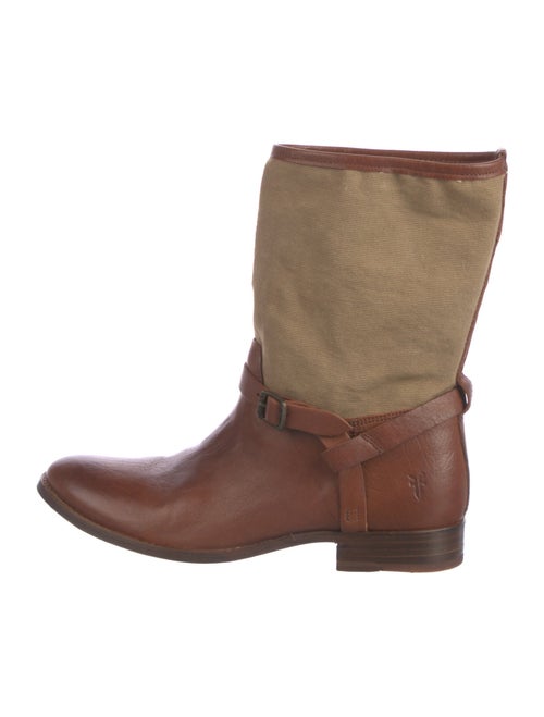 Frye Leather Colorblock Pattern Rain Boots