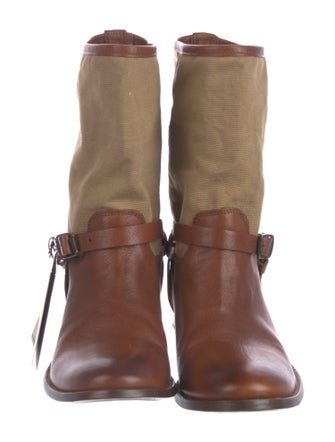 Frye Leather Colorblock Pattern Rain Boots