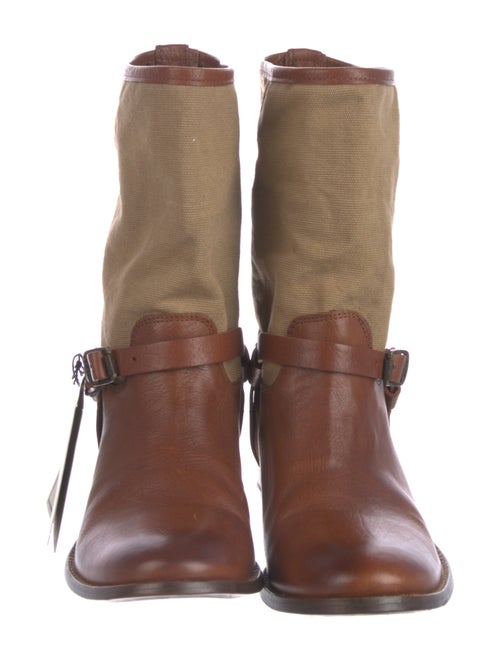 Frye Leather Colorblock Pattern Rain Boots