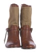 Frye Leather Colorblock Pattern Rain Boots
