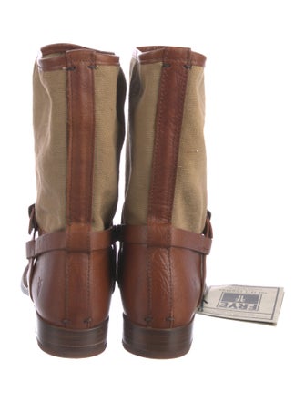 Frye Leather Colorblock Pattern Rain Boots