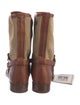 Frye Leather Colorblock Pattern Rain Boots