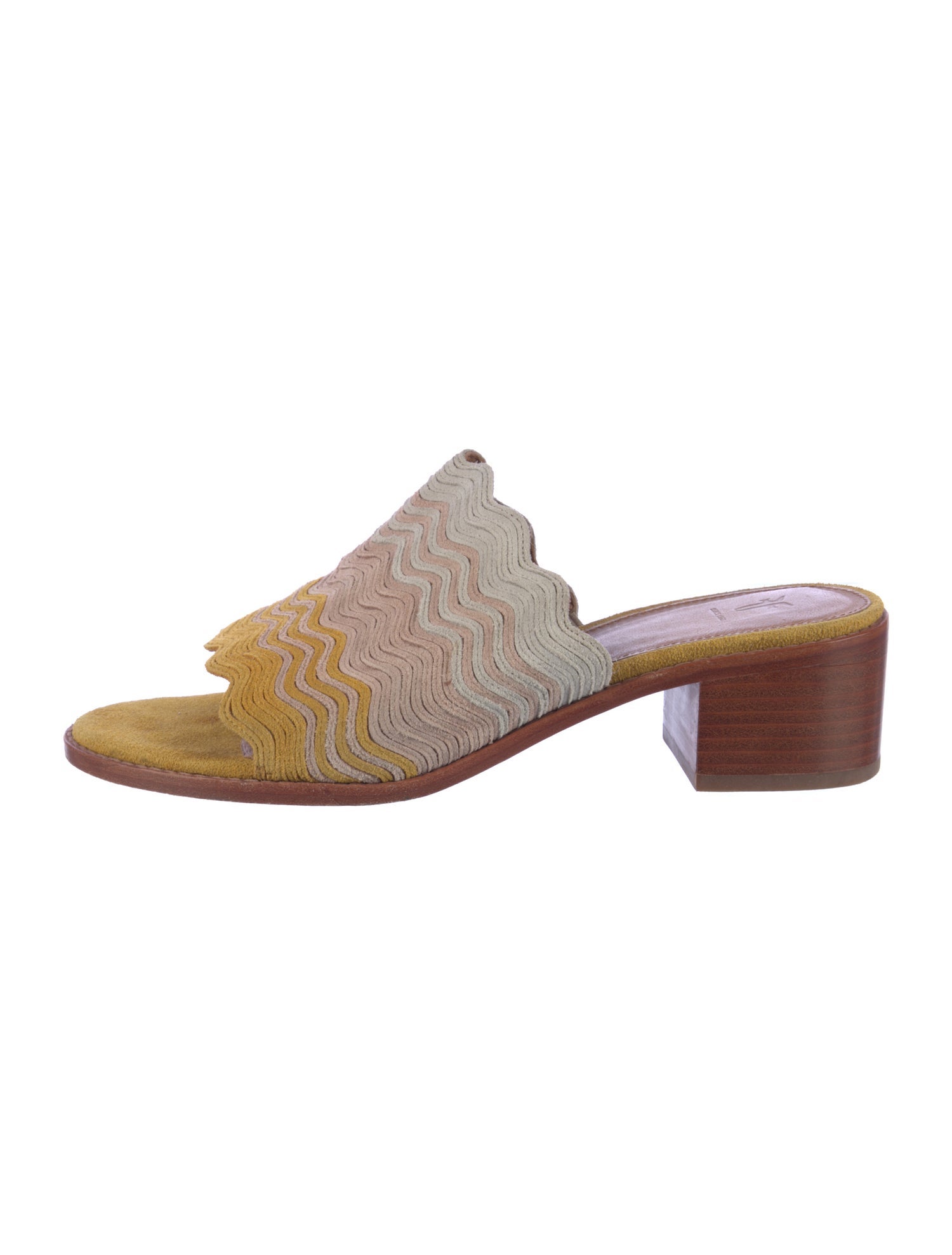 Frye Suede Colorblock Pattern Slides