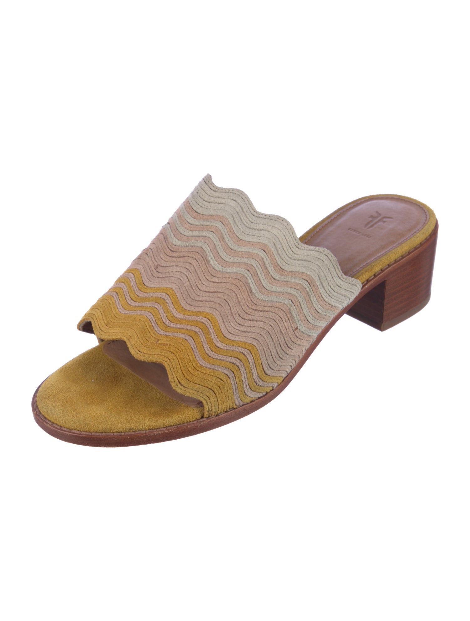 Frye Suede Colorblock Pattern Slides