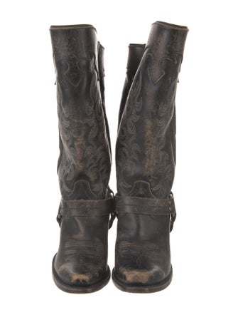 Frye Leather Patterned Western Boots