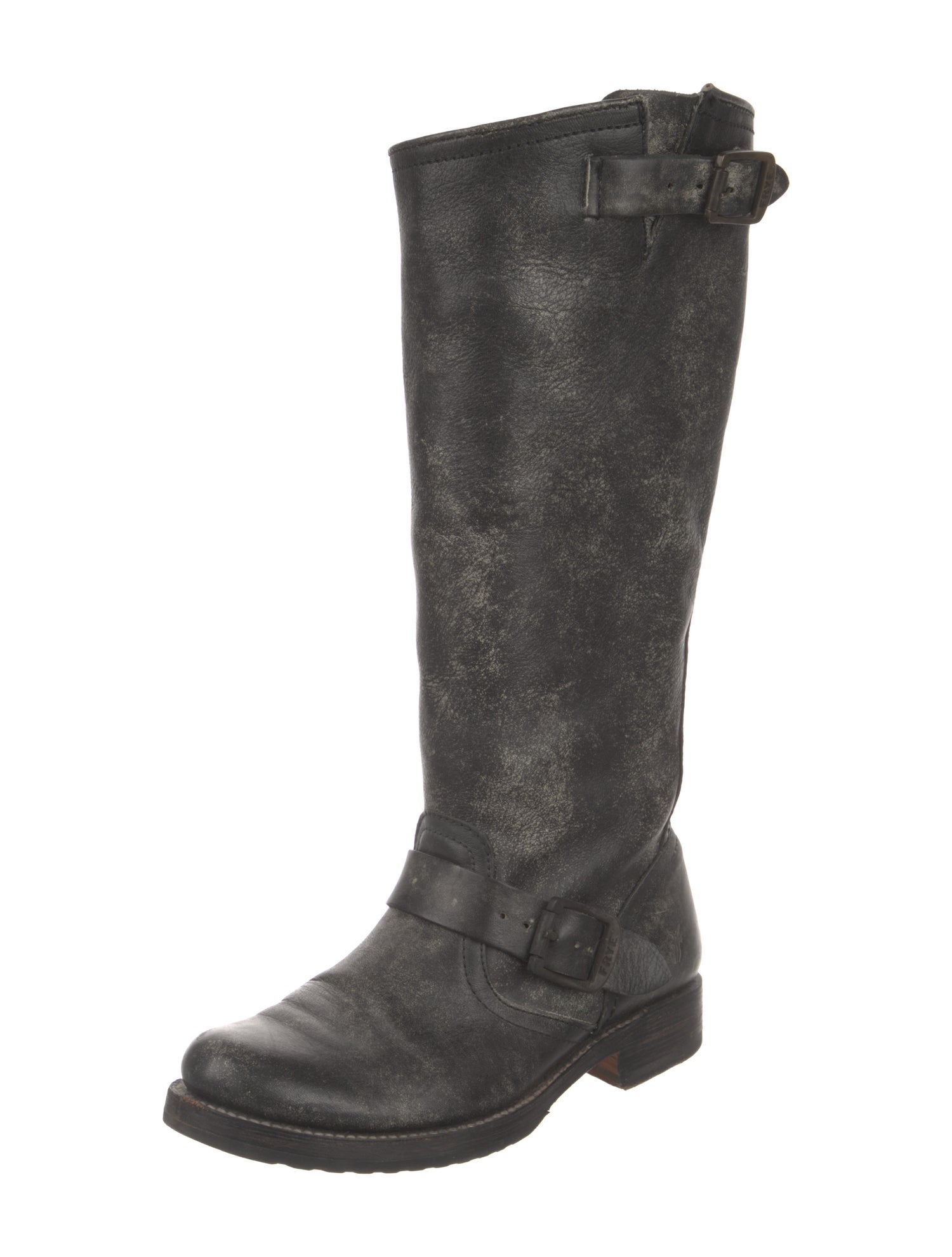 Frye Leather Distressed Accents Riding Boots