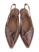 Frye Snakeskin Animal Print Slingback Flats