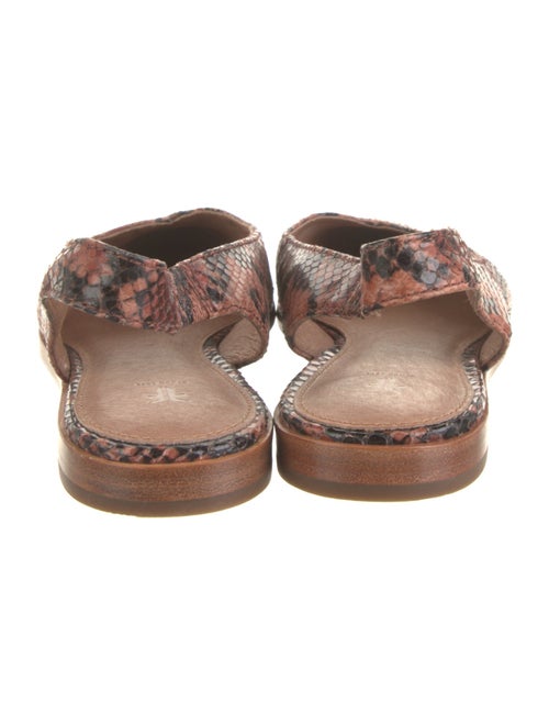 Frye Snakeskin Animal Print Slingback Flats