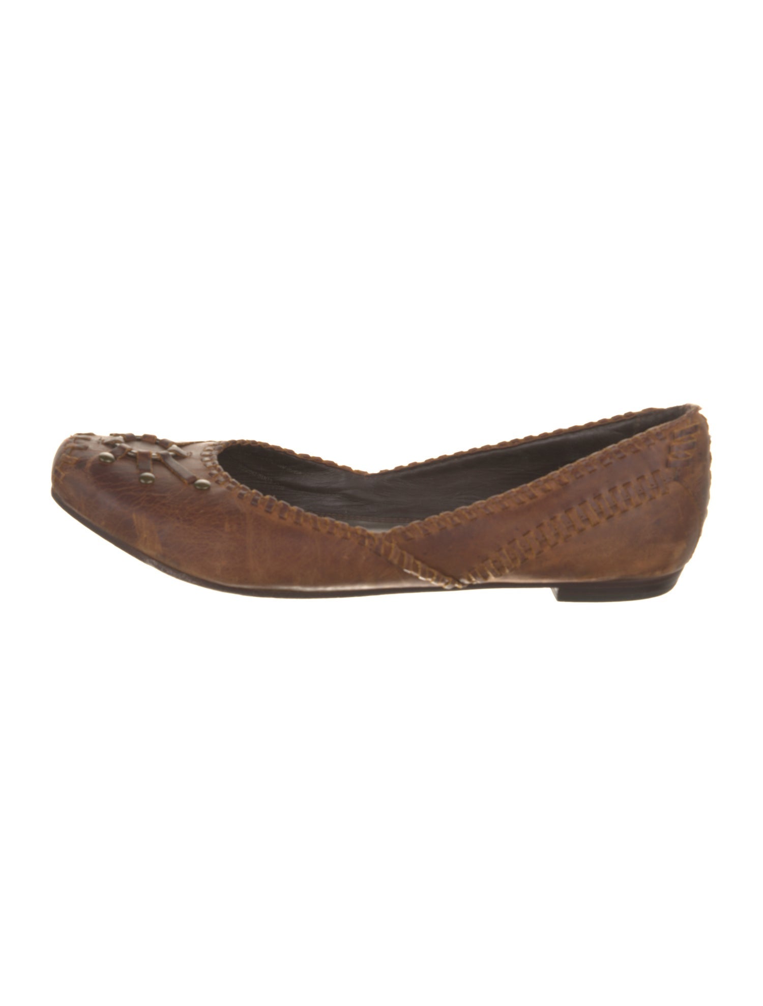 Frye Leather Animal Print Ballet Flats