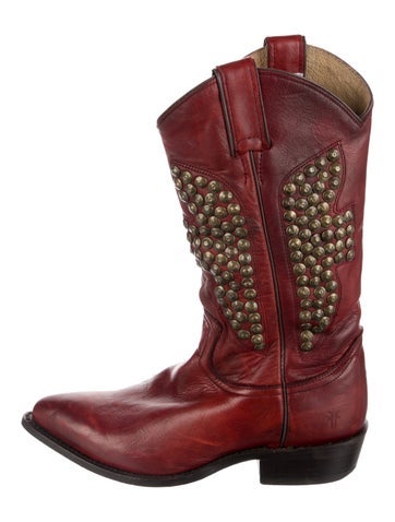 Frye Boots Leather Studded Accents Western US 7.5 |