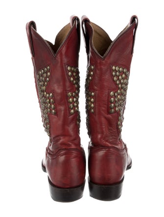 Frye Leather Studded Accents Western Boots