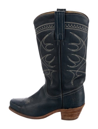 Frye Leather Colorblock Pattern Western Boots