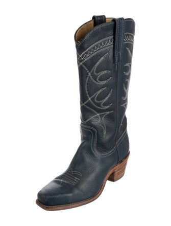 Frye Leather Colorblock Pattern Western Boots