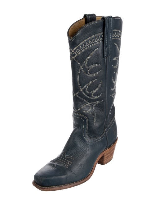 Frye Leather Colorblock Pattern Western Boots