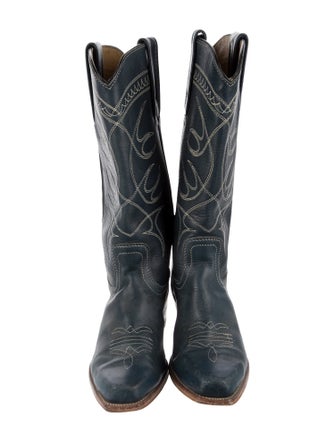Frye Leather Colorblock Pattern Western Boots