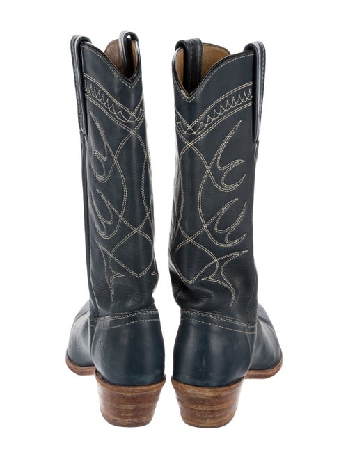 Frye Leather Colorblock Pattern Western Boots