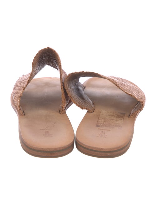 Frye Leather Fringe Trim Accent Slides