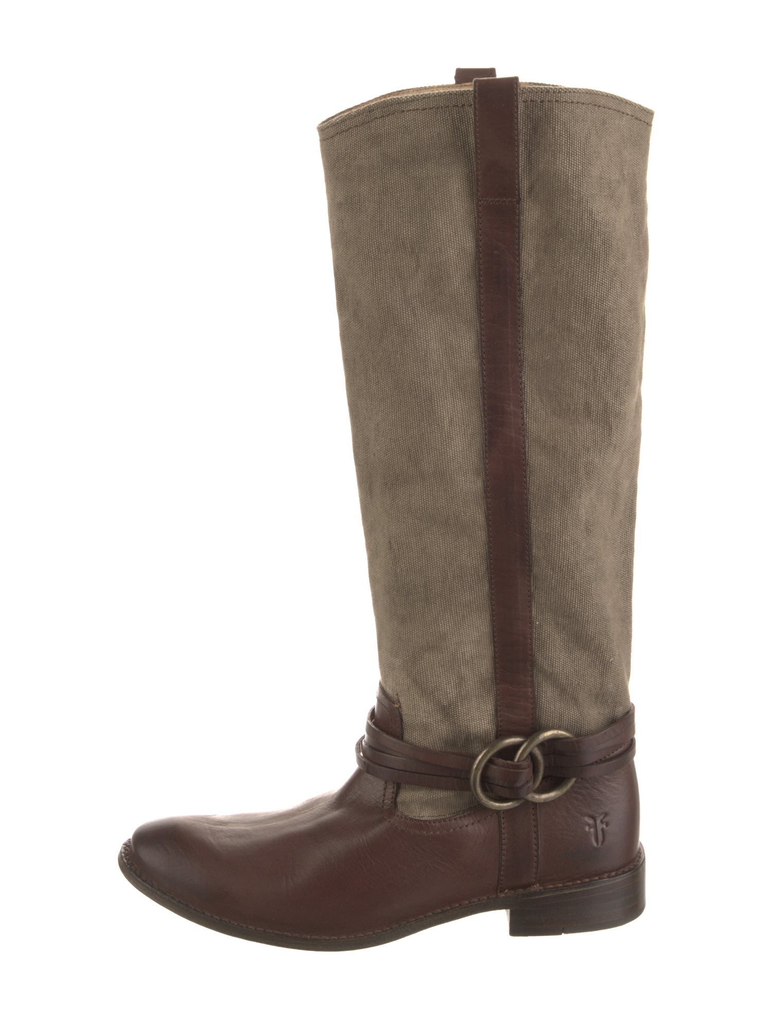 Frye Leather Colorblock Pattern Riding Boots