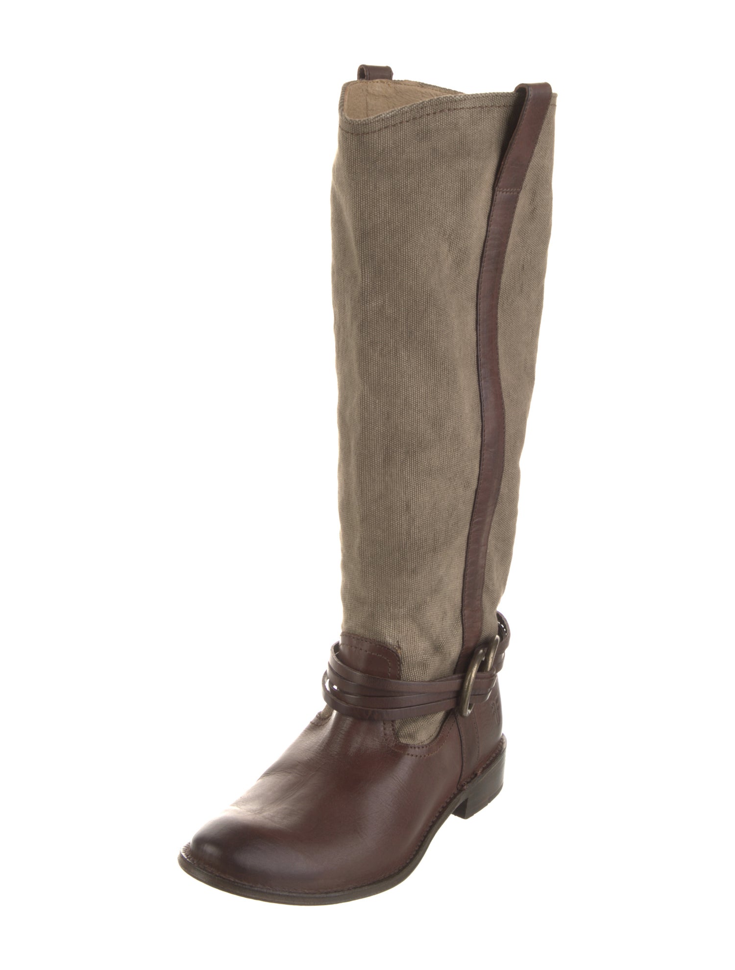 Frye Leather Colorblock Pattern Riding Boots