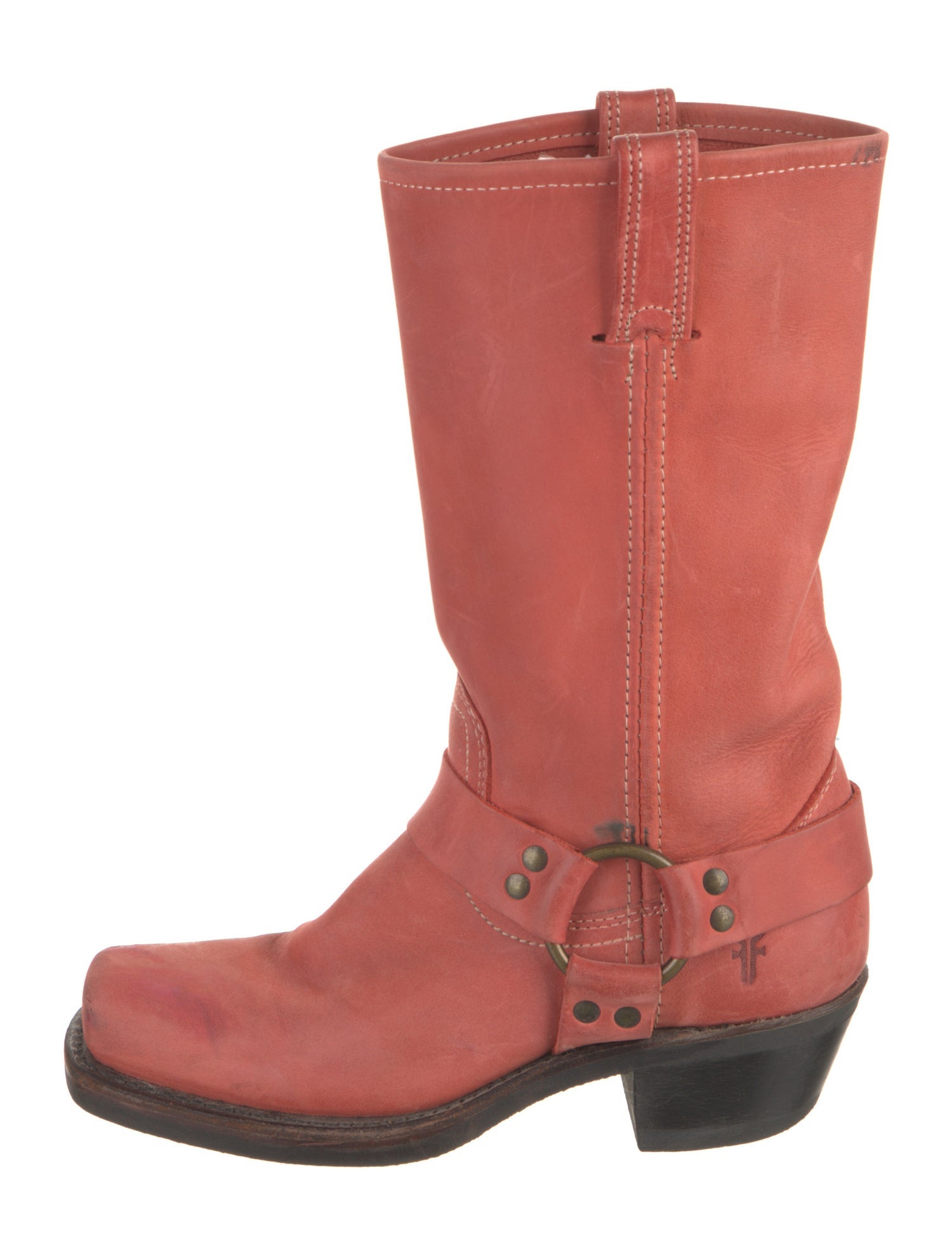 Frye Leather Studded Accents Moto Boots