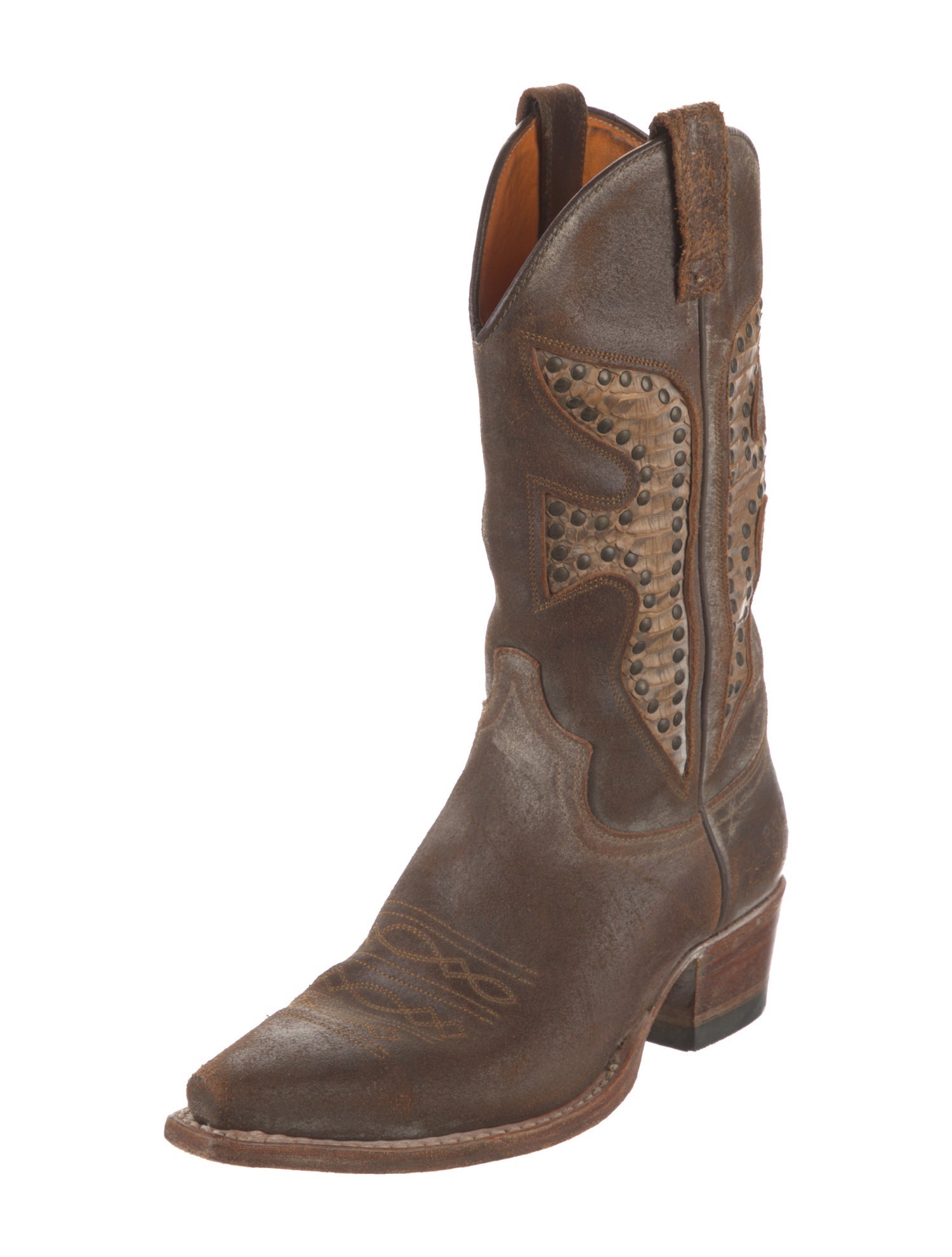 Frye Leather Studded Accents Western Boots