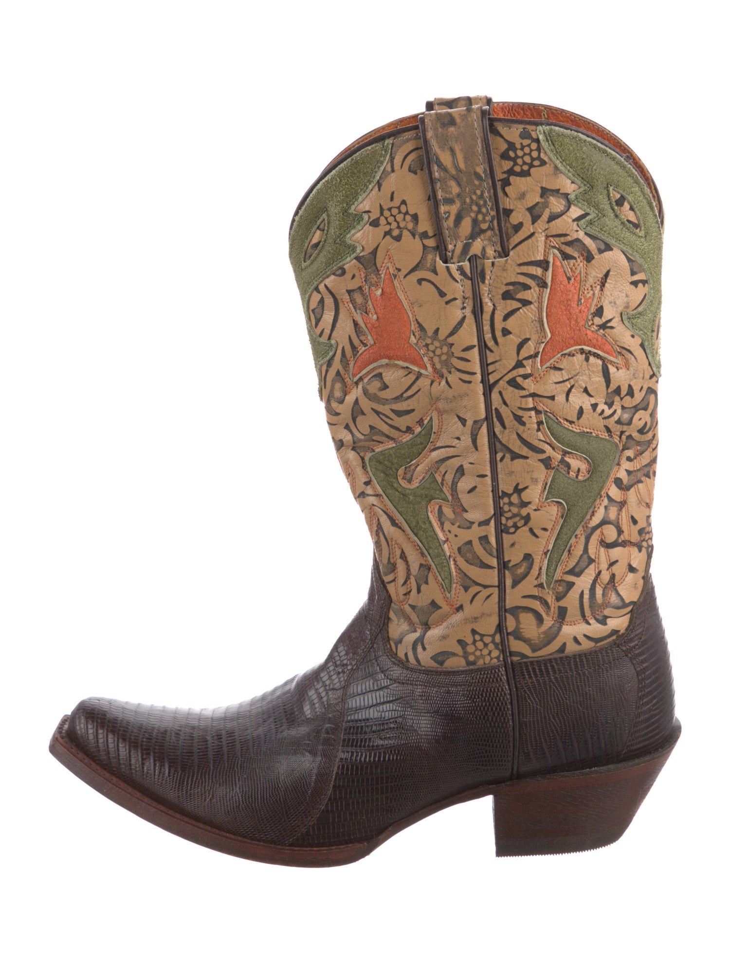 Frye Leather Printed Western Boots