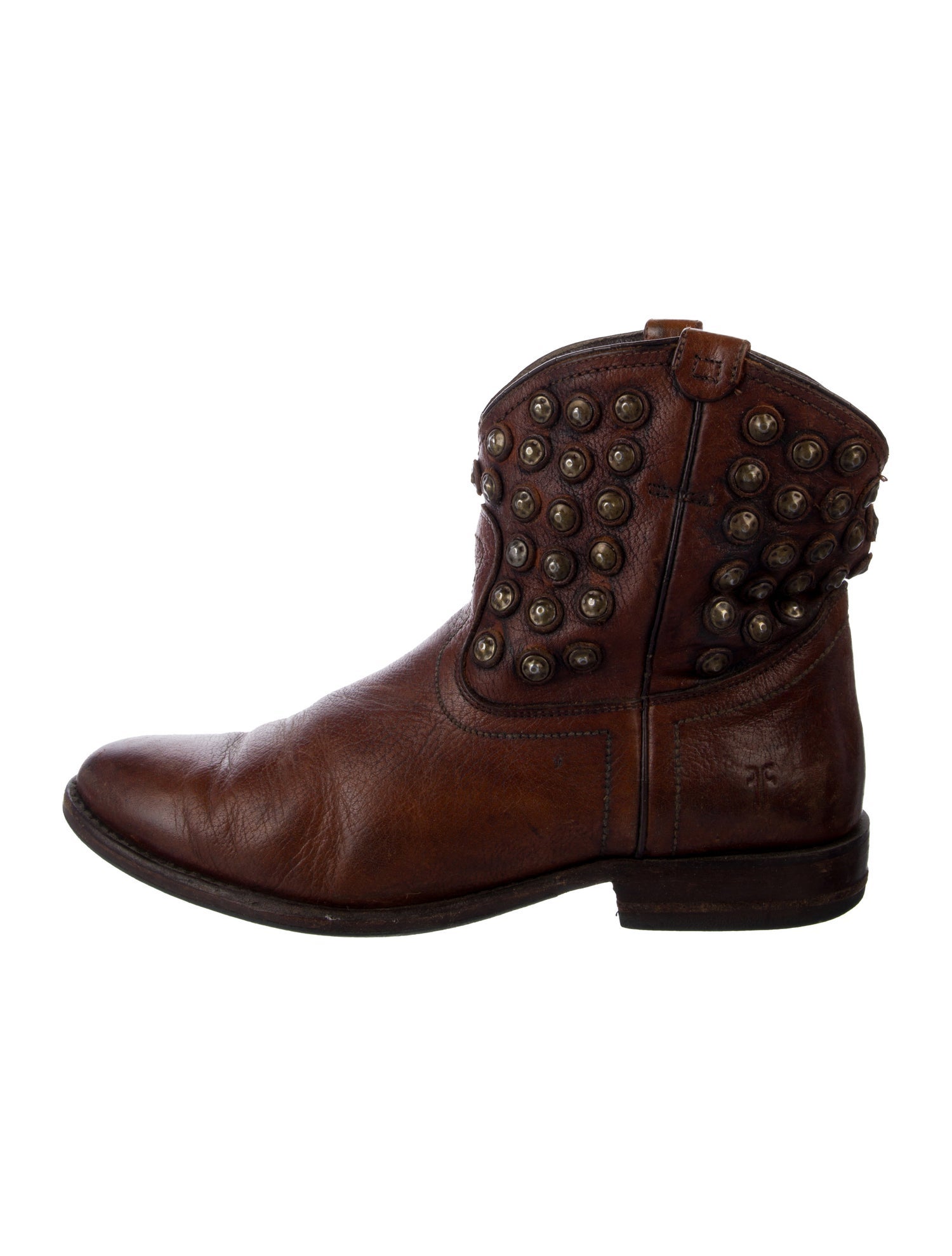 Frye Leather Studded Accents Western Boots