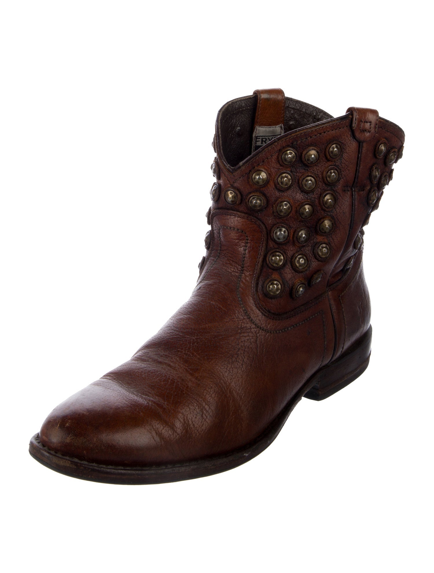 Frye Leather Studded Accents Western Boots