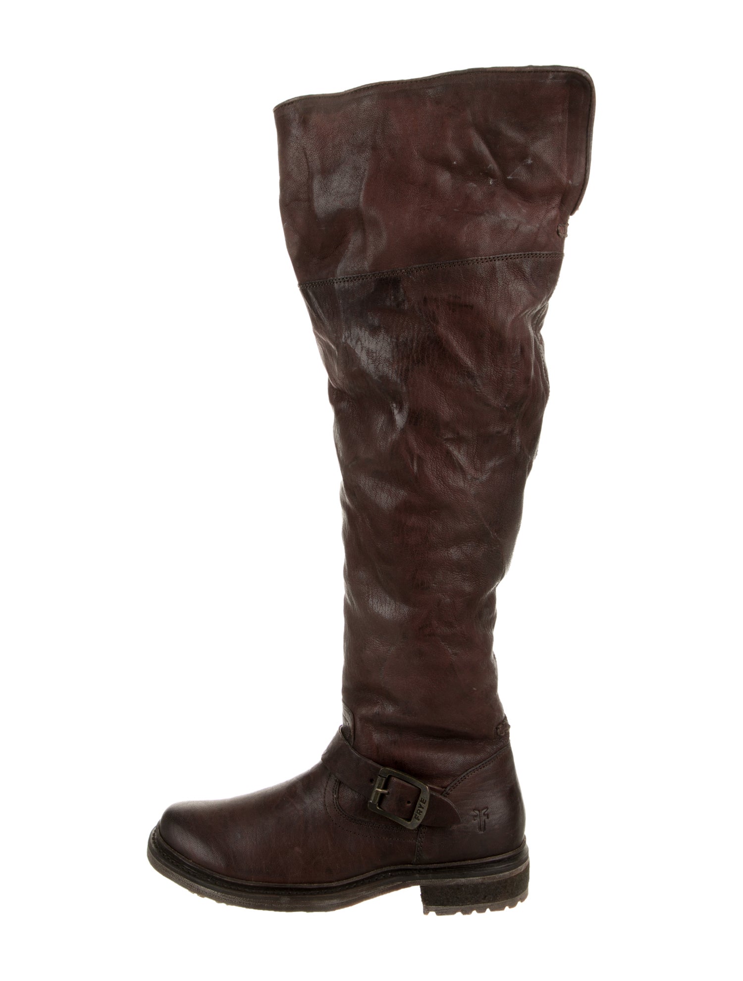 Frye Leather Fur Trim Riding Boots