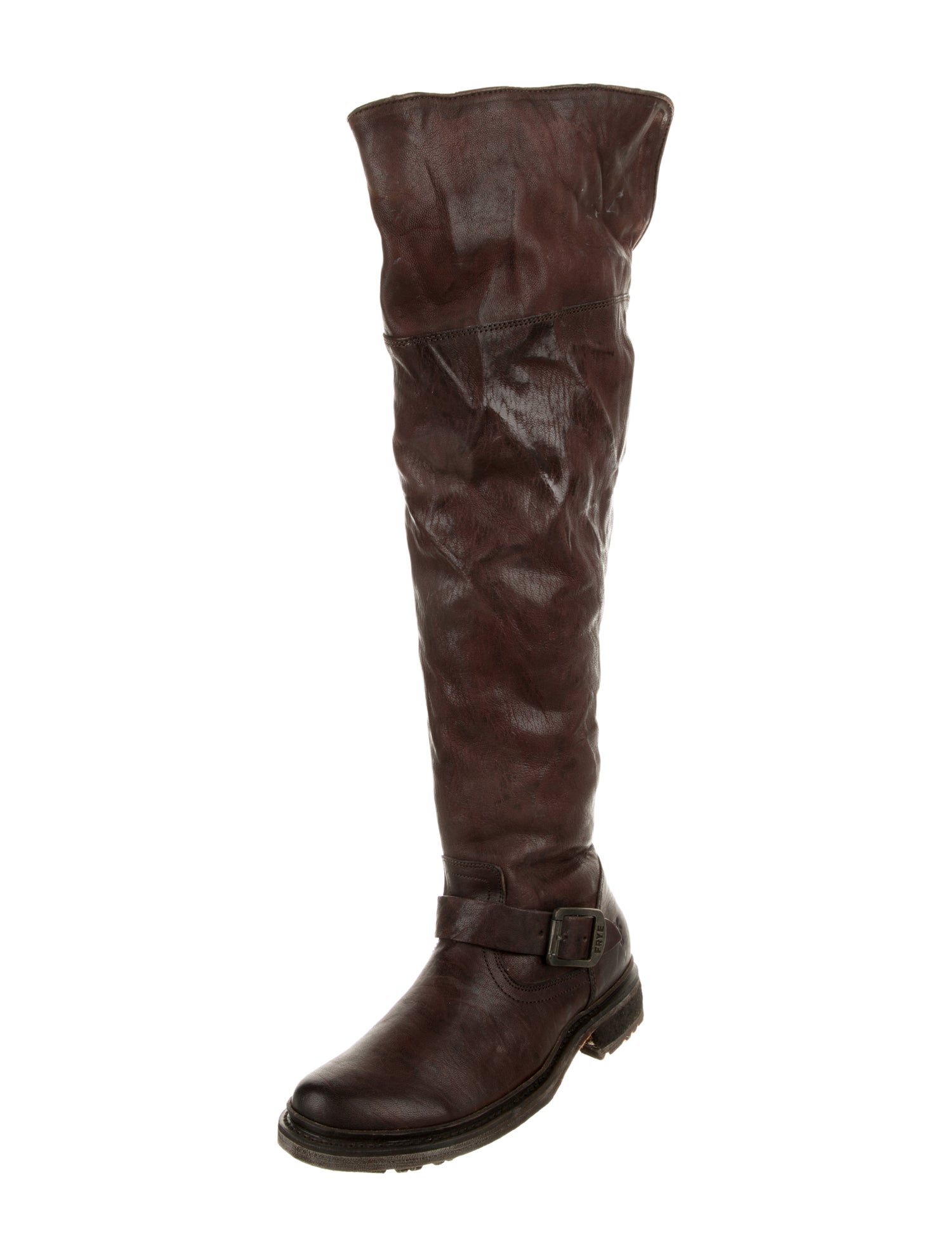 Frye Leather Fur Trim Riding Boots