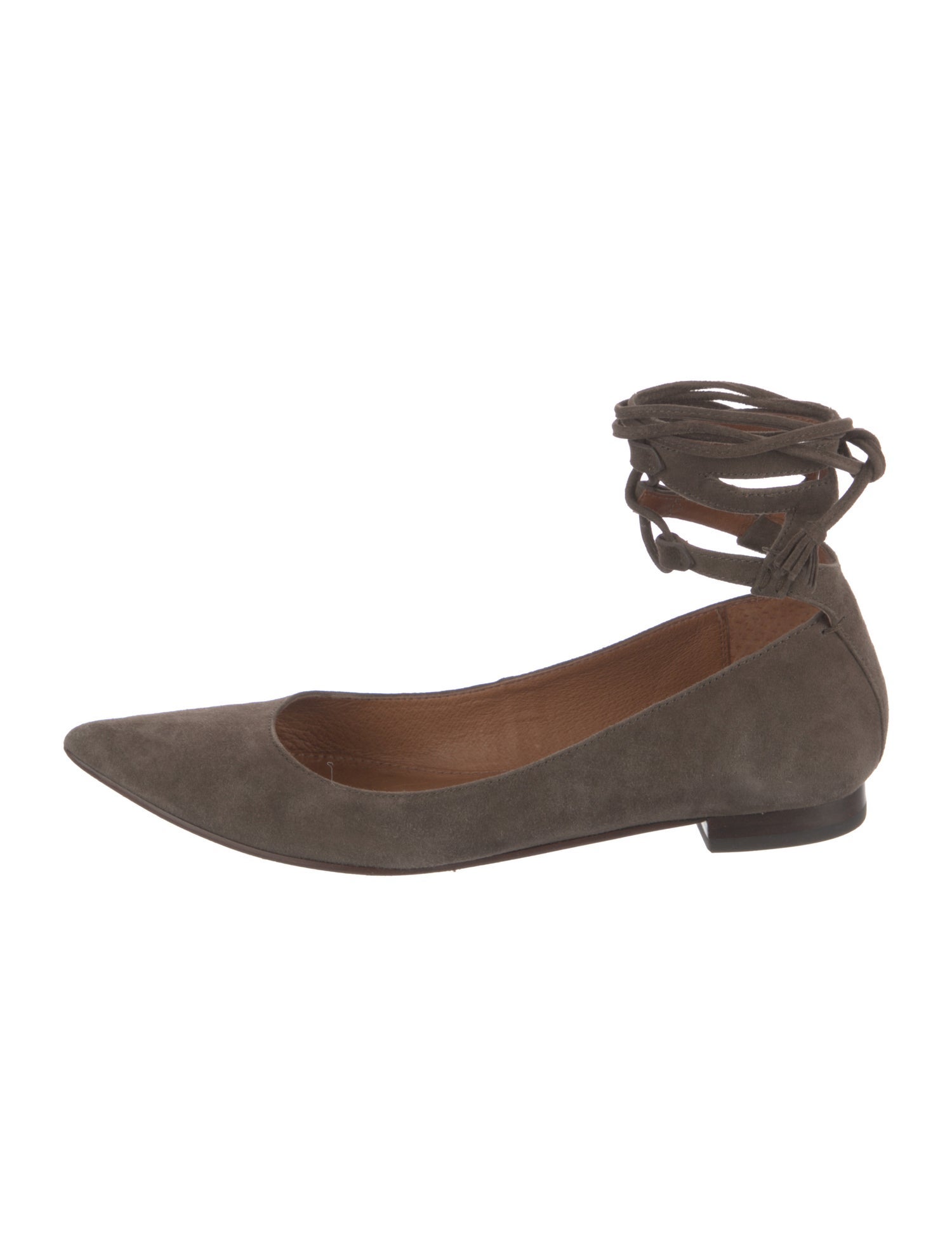 Frye Suede Tassel Accents Ballet Flats