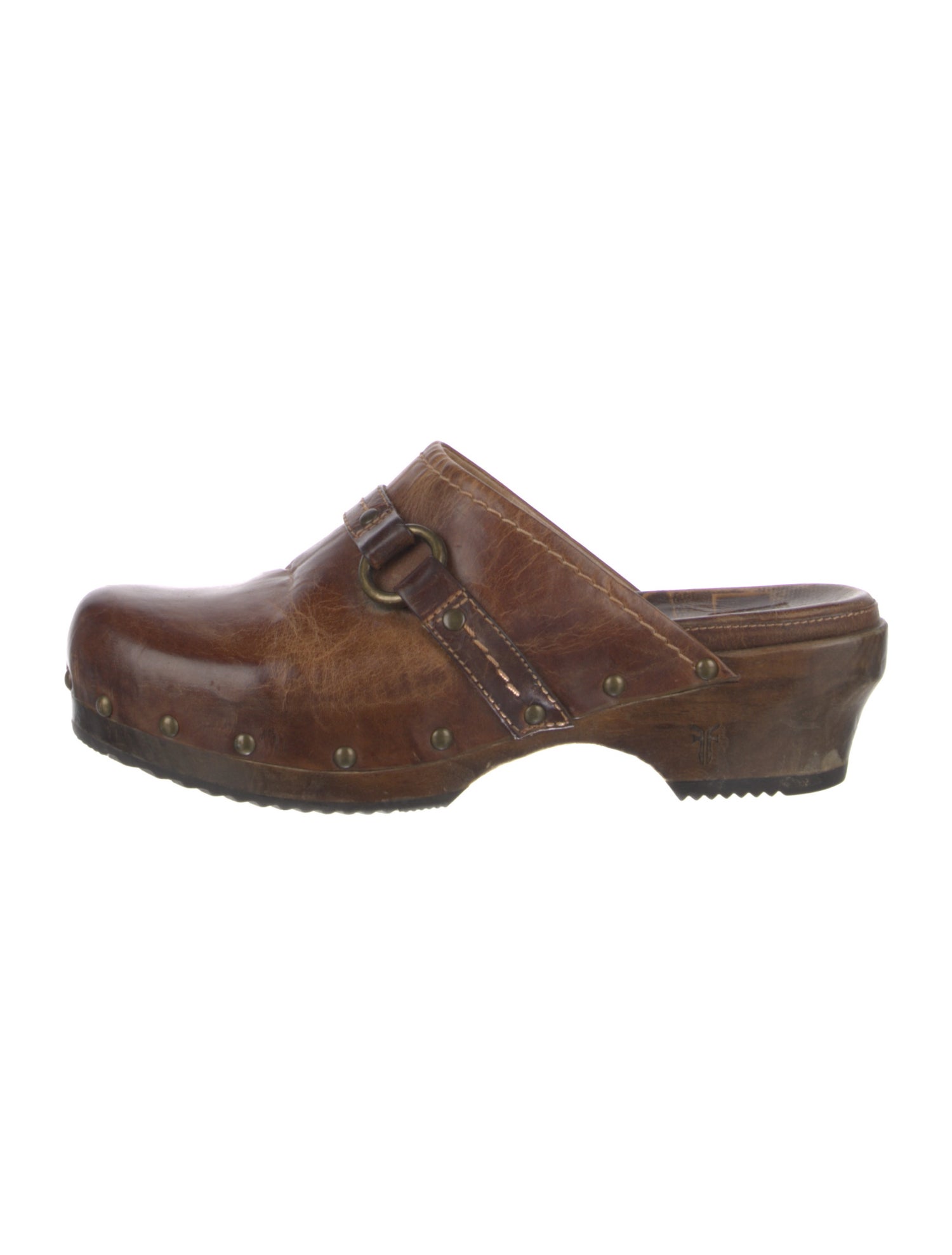 Frye Leather Studded Accents Mules