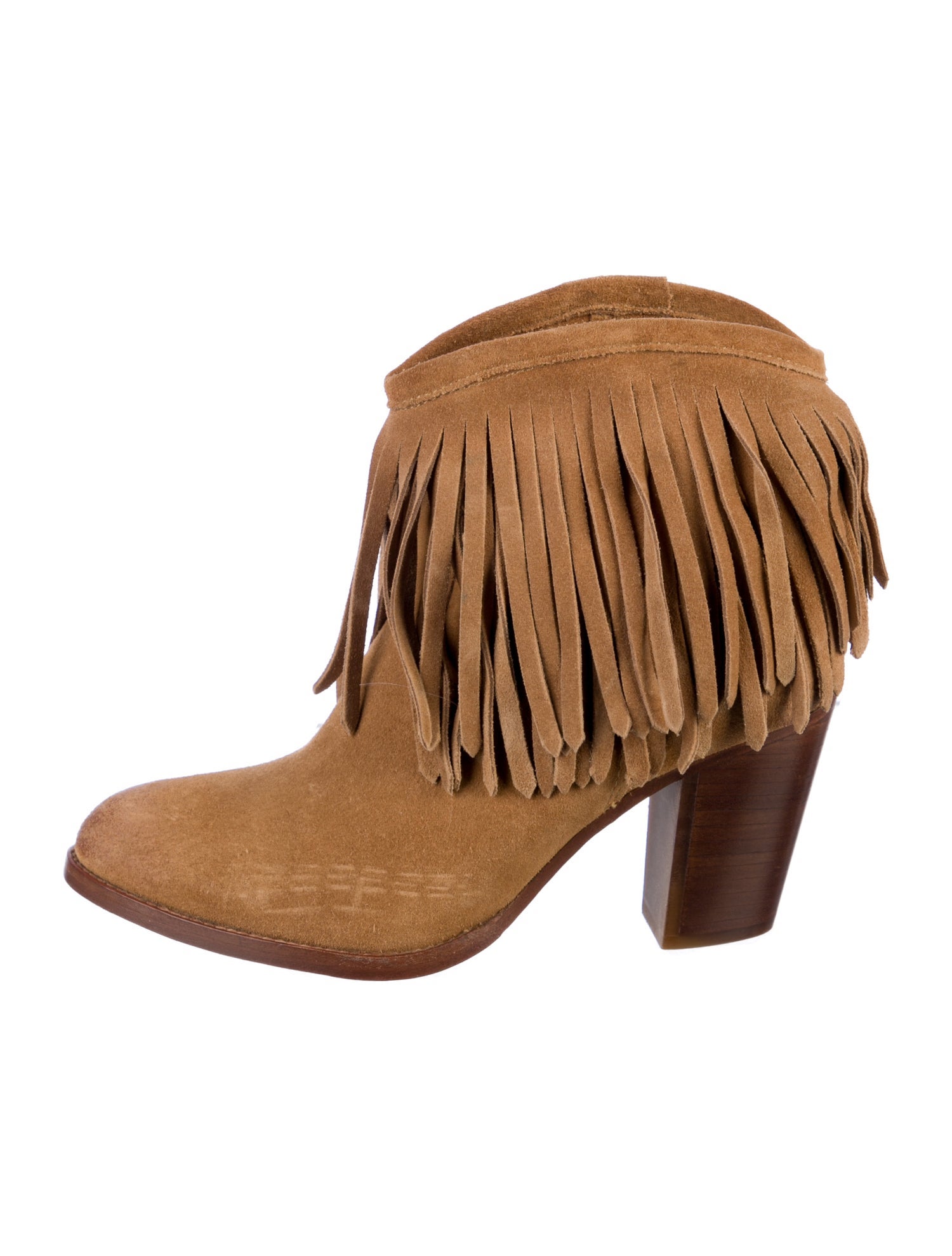 Frye Suede Fringe Trim Accent Western Boots