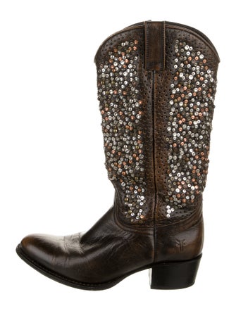 Frye Leather Patterned Western Boots