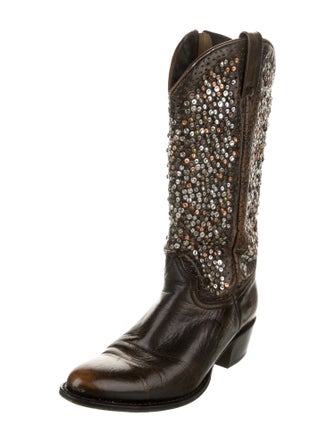 Frye Leather Patterned Western Boots