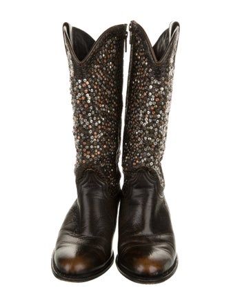 Frye Leather Patterned Western Boots