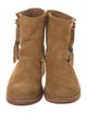 Frye Suede Leather Trim Embellishment Moto Boots