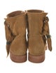 Frye Suede Leather Trim Embellishment Moto Boots