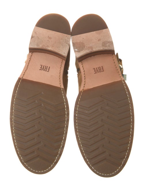 Frye Suede Leather Trim Embellishment Moto Boots