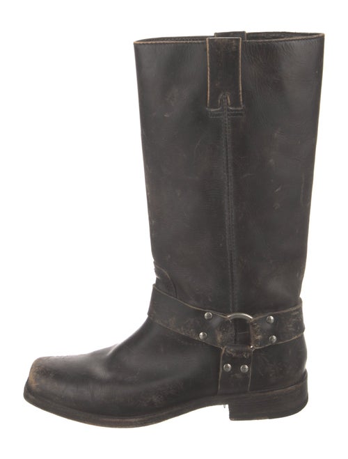 Frye Leather Studded Accents Moto Boots