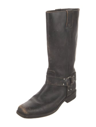 Frye Leather Studded Accents Moto Boots