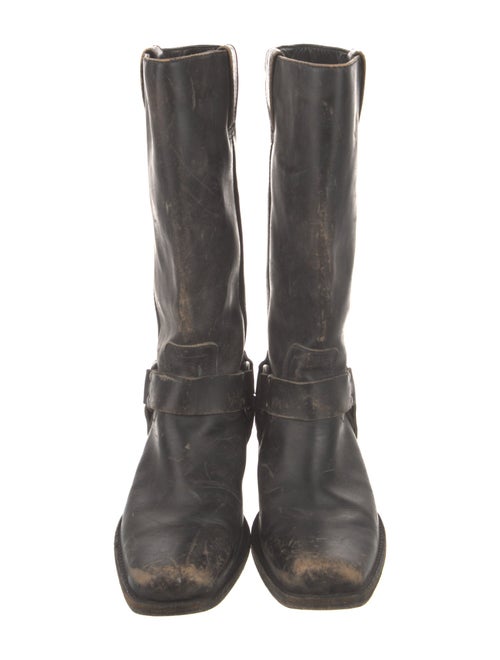 Frye Leather Studded Accents Moto Boots