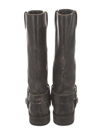 Frye Leather Studded Accents Moto Boots
