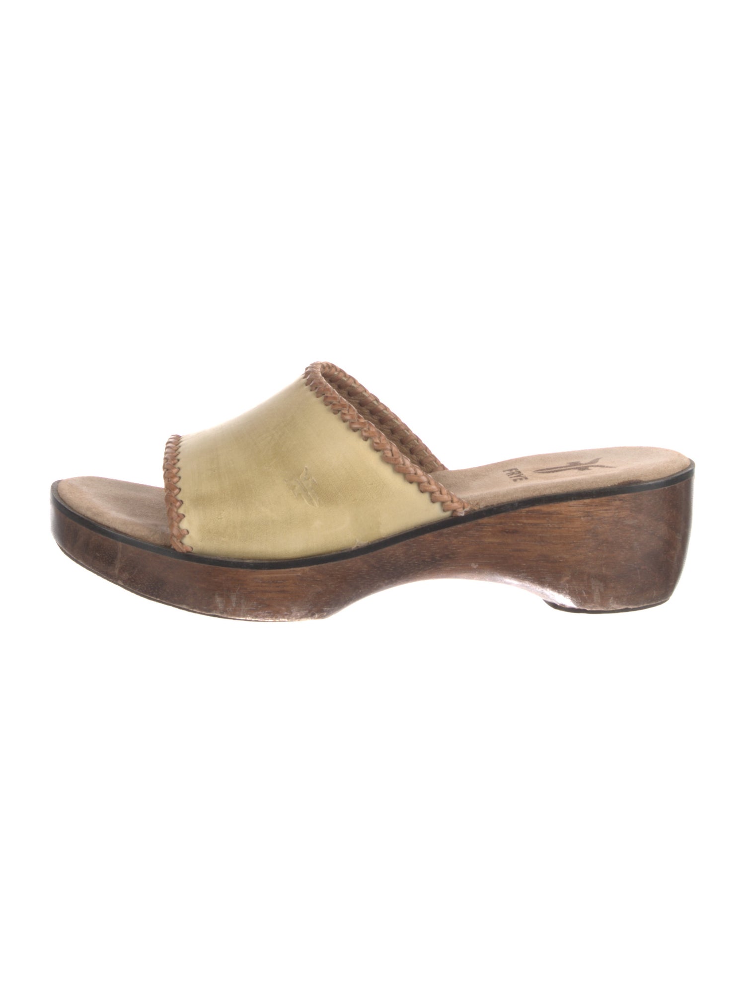 Frye Leather Whipstitch Trim Slides