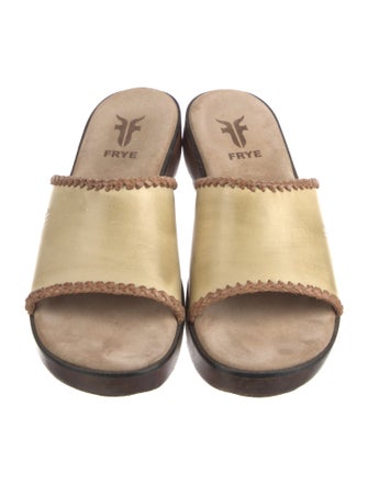 Frye Leather Whipstitch Trim Slides