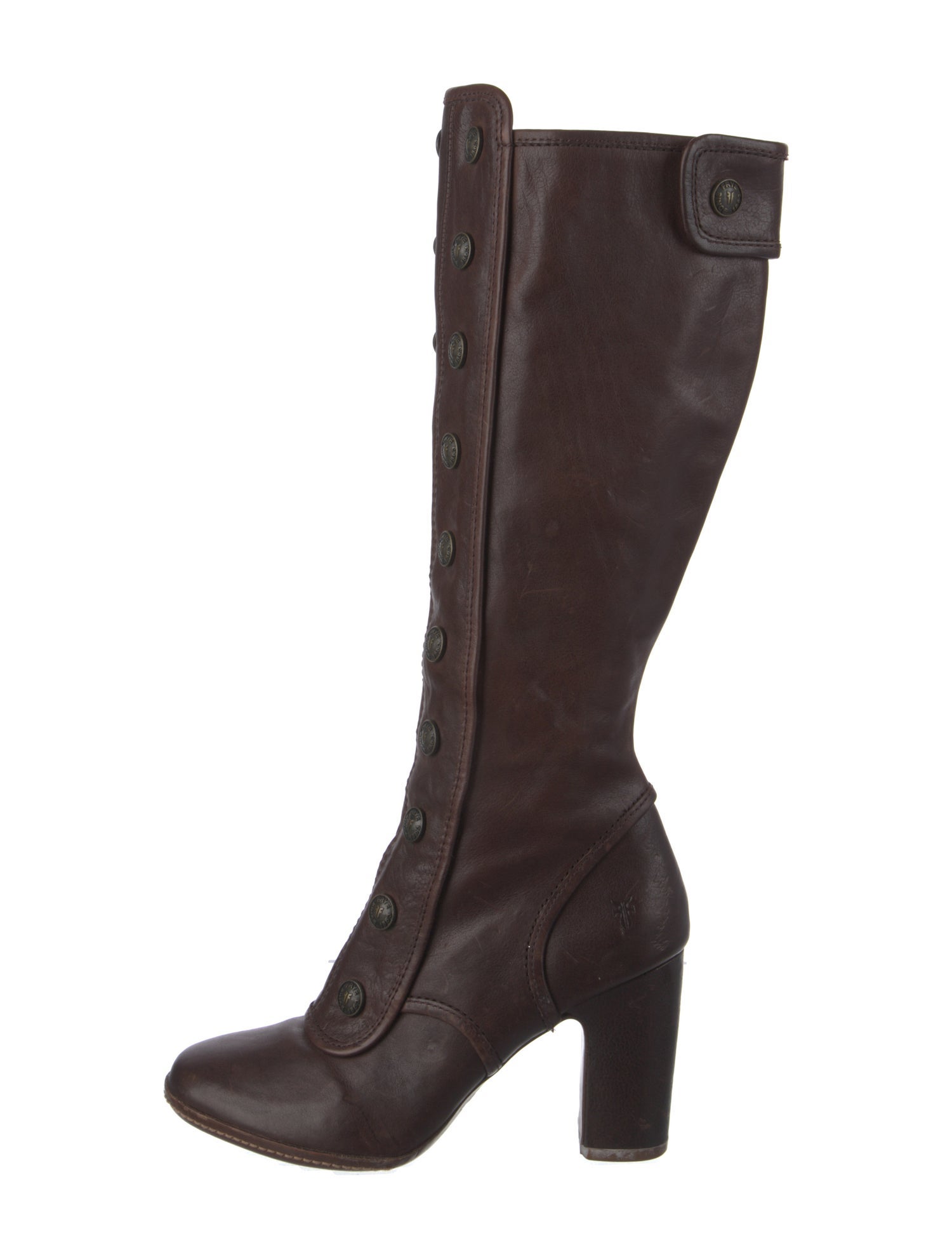 Frye Leather Whipstitch Trim Boots