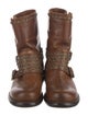 Frye Leather Colorblock Pattern Moto Boots