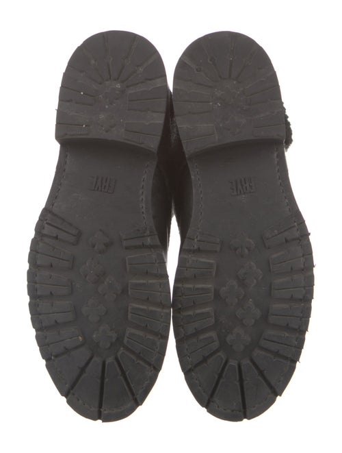 Frye Leather Fur Trim Combat Boots