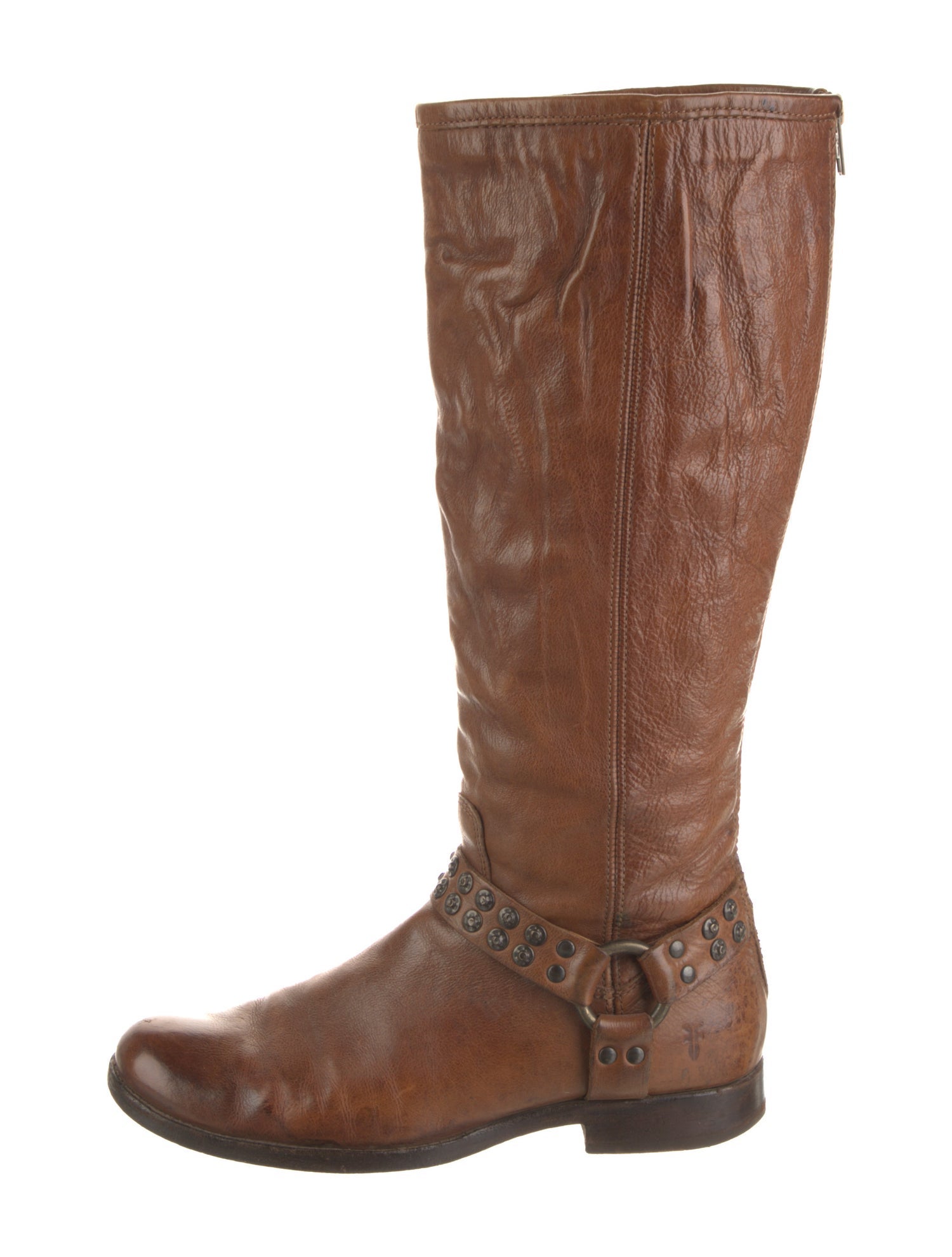 Frye Leather Studded Accents Riding Boots