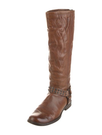 Frye Leather Studded Accents Riding Boots